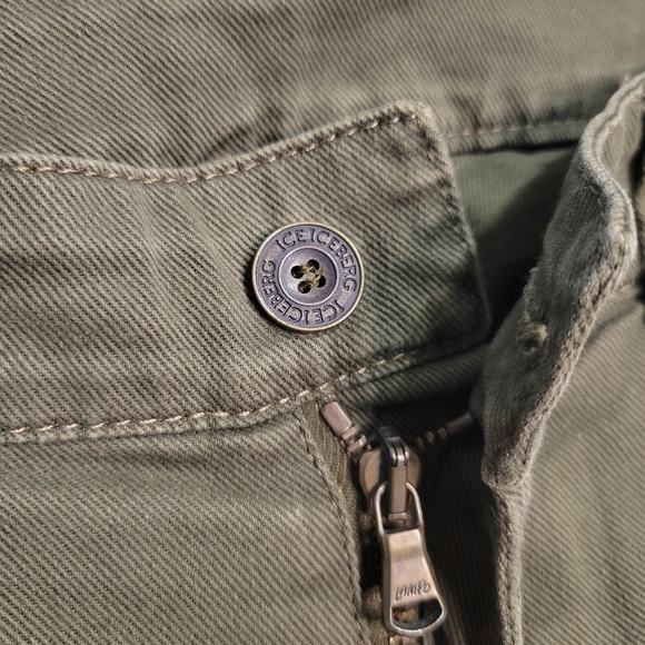 Iceberg Women's Low-rise Ankle Zip Biker Jeans 26 in Green - Picture 12 of 15